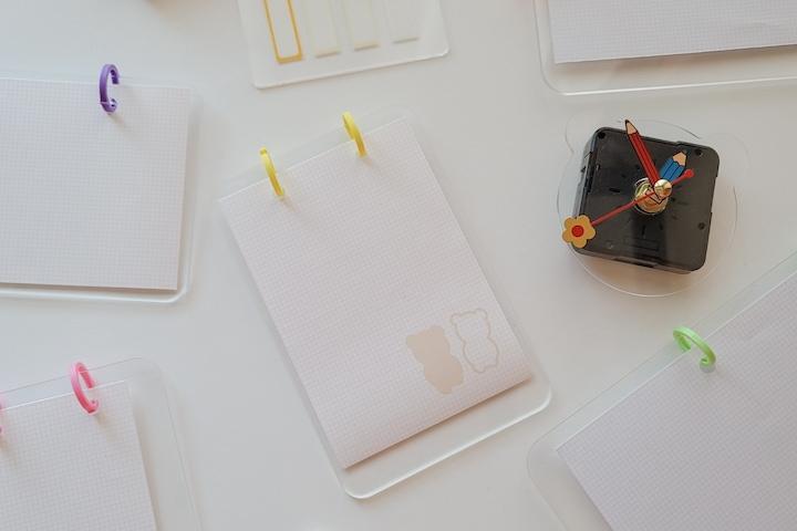 루즈링 타공 투명 아크릴 미니 메모 보드 판 제본 종이 떡메모지 이면지 메뉴 바인더 링