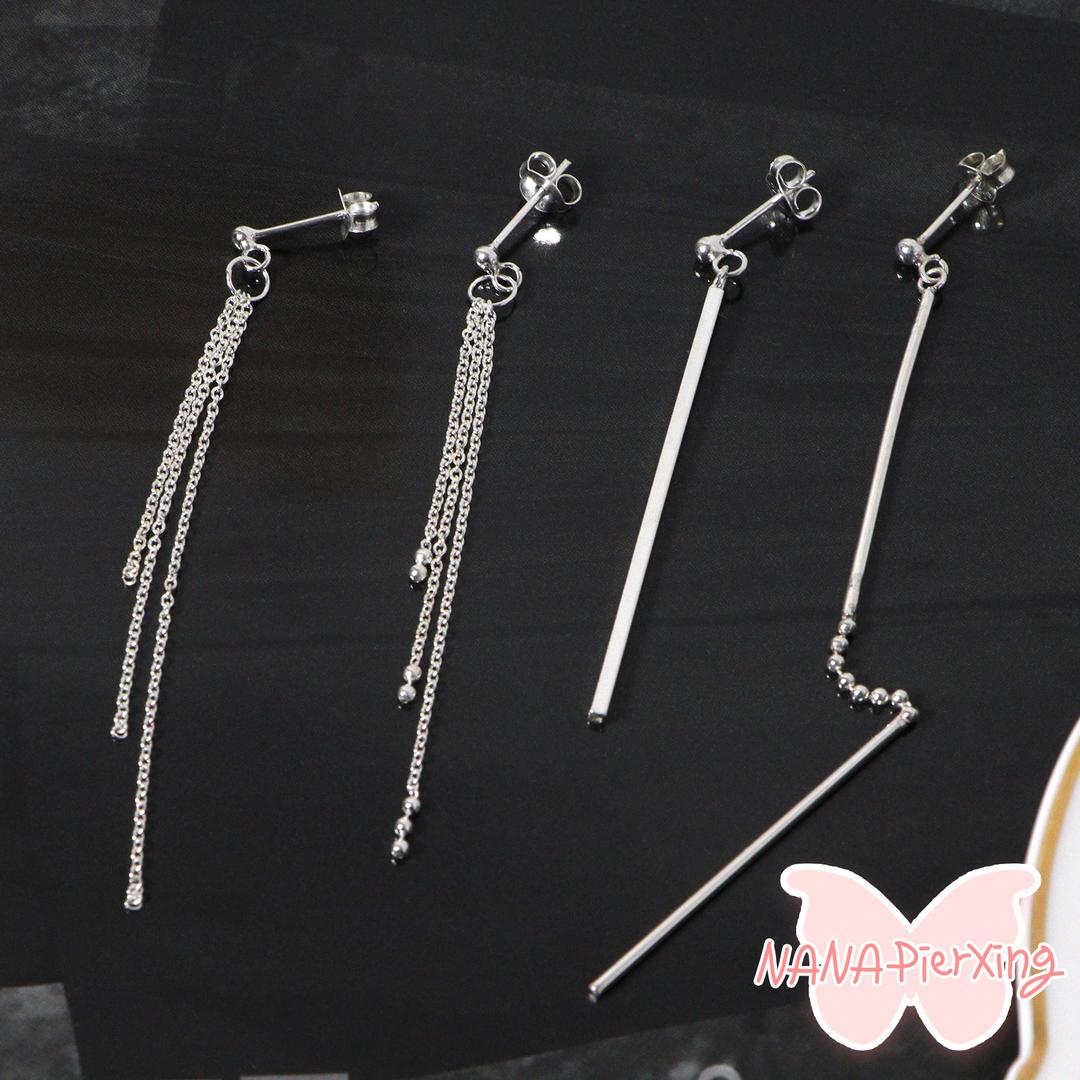 Silver925 체인 드롭스타일 피어싱, 귀걸이 - 4type