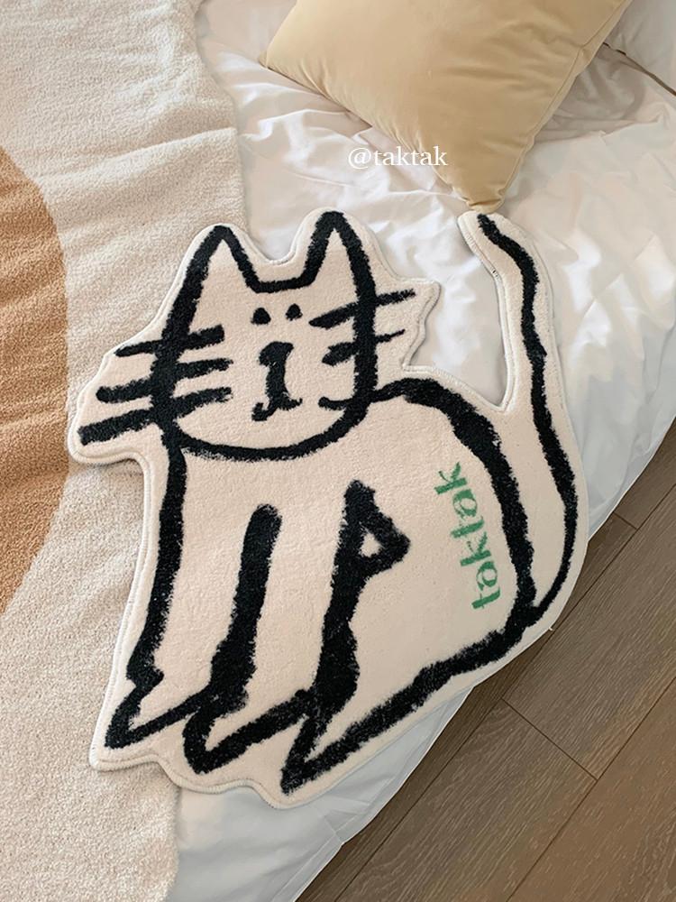 creahome 크레아홈 냐옹이 고양이 크레파스 스케치 매트 부드러운 포인트 발매트