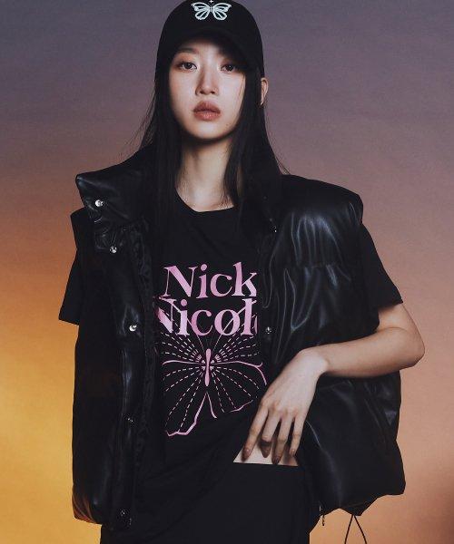 BIG BUTTERFLY SLEEVE TOP_BLACK PINK