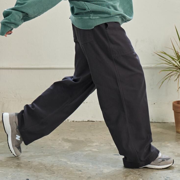 KAPPY DESIGN HEAVY COTTON FATIGUE PANTS (CHARCOAL)