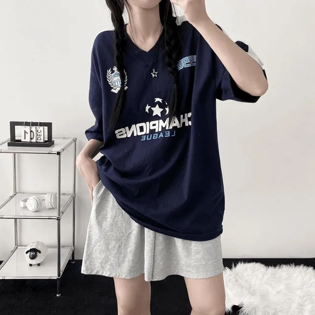 Champions League T [ 챔피언 리그 축구 오버핏 반팔 티셔츠 ] - 논오버