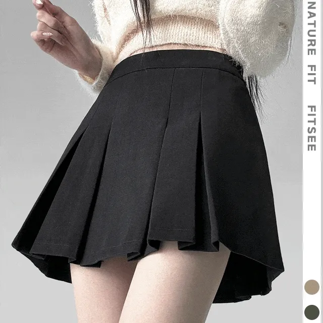 [~2XL/숏,기본] 레빗 플리츠 튤립 A핏 미니 스커트 치마