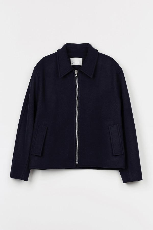 Wool Zip Up Jumper_NAVY