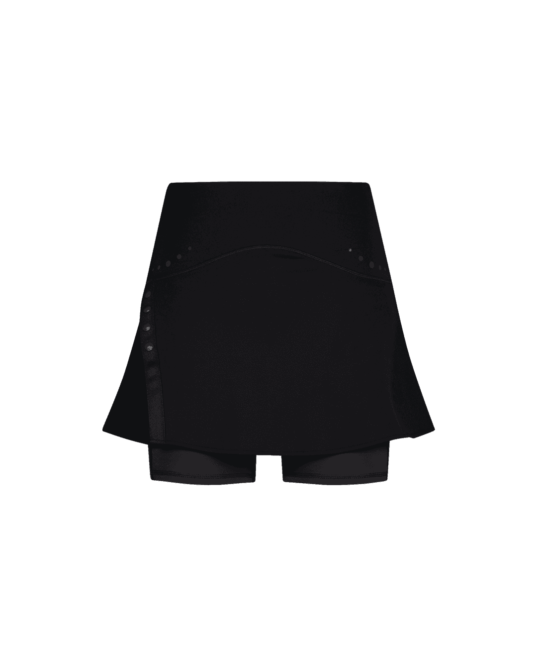 Button Slit Skirt Shorts / Black