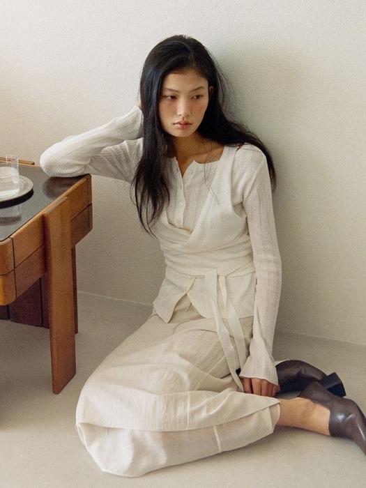 OSS WRAP CARDIGAN SET_IVORY