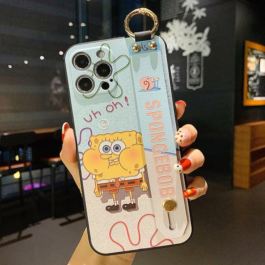 아이폰 13프로 스폰지밥 폰케이스 핸들스트랩 무광케이스
