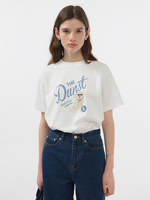 UNISEX DRAWING PUPPY T-SHIRT OFF WHITE_UDTS5B127OW