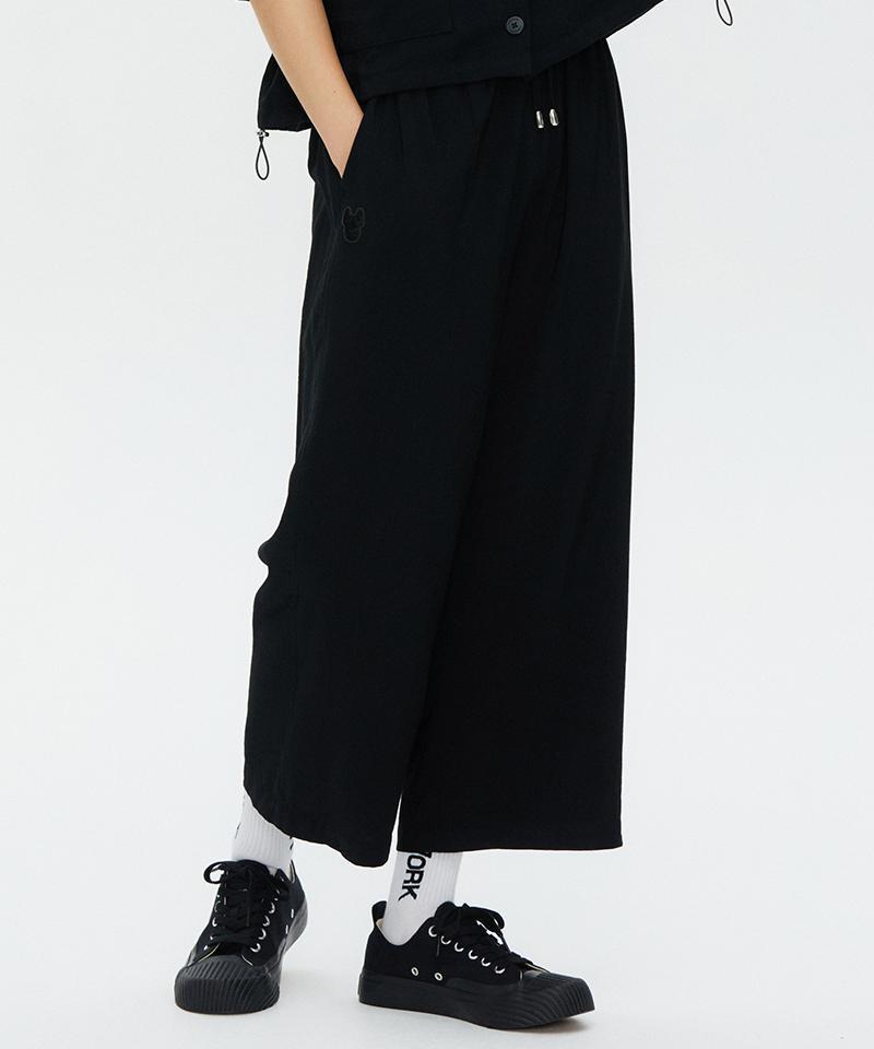 여성) 우븐 소프트 8부 와이드팬츠