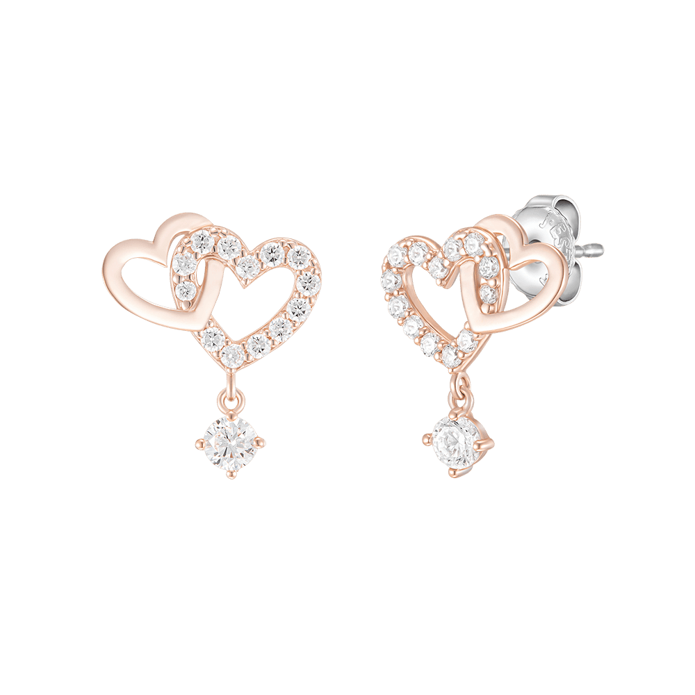 DOUBLE HEART 귀걸이 (JJLJEQ1BS308SR000)