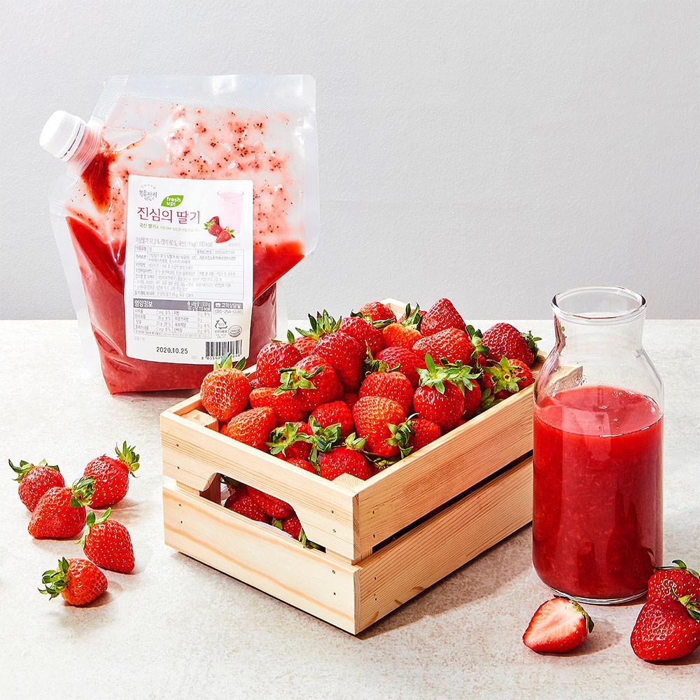 복음자리 진심의 딸기청 딸기라떼 과일청 1kg 이상민 미우새 딸기청 [원산지:국내산]