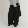 WRAP SHIRRING BALLOON JOGGER PANTS BLACK