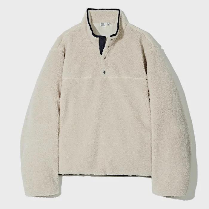 Fleece Half Pullover Beige