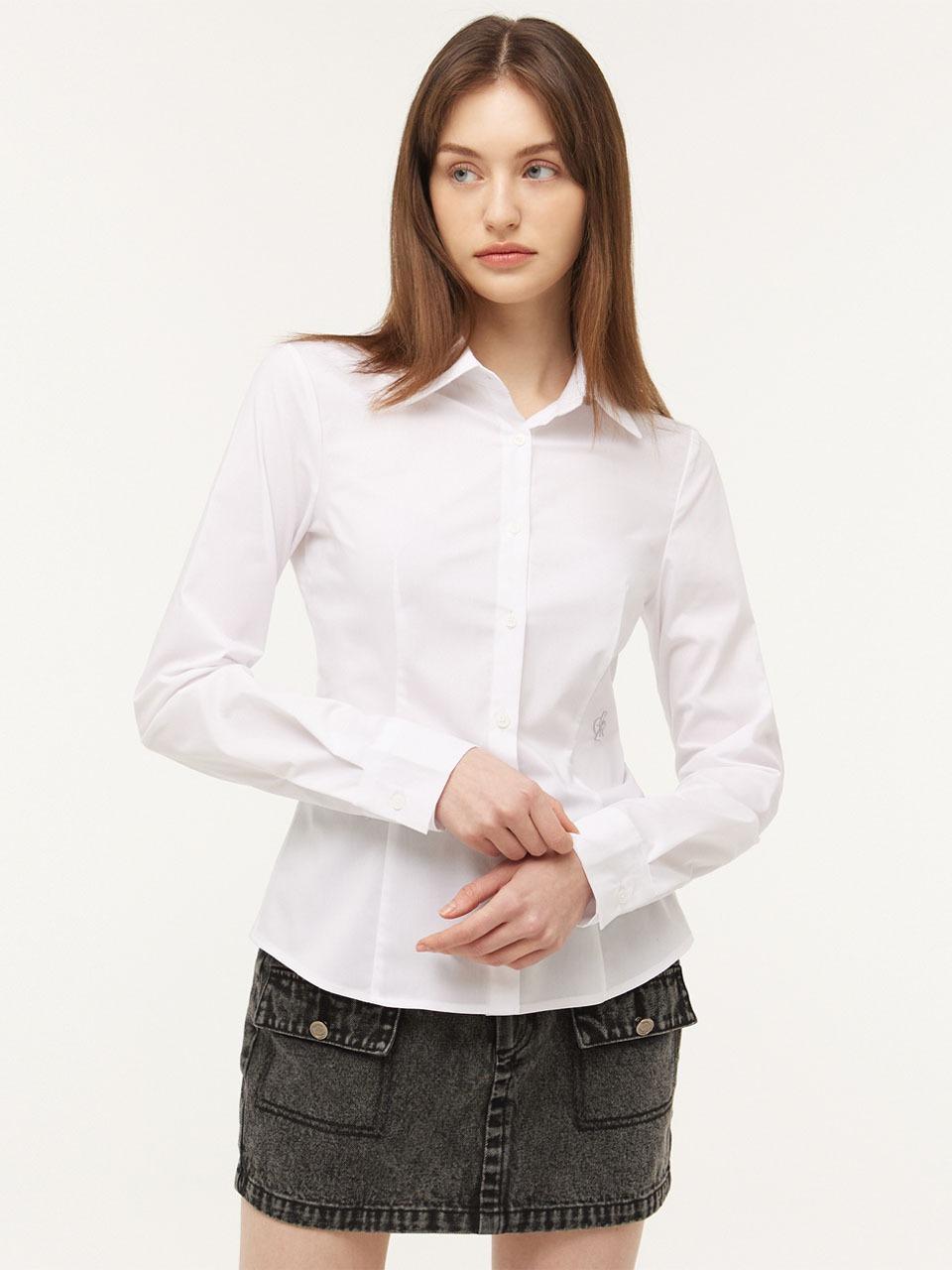 링클 프리 슬림핏 셔츠_WHITE