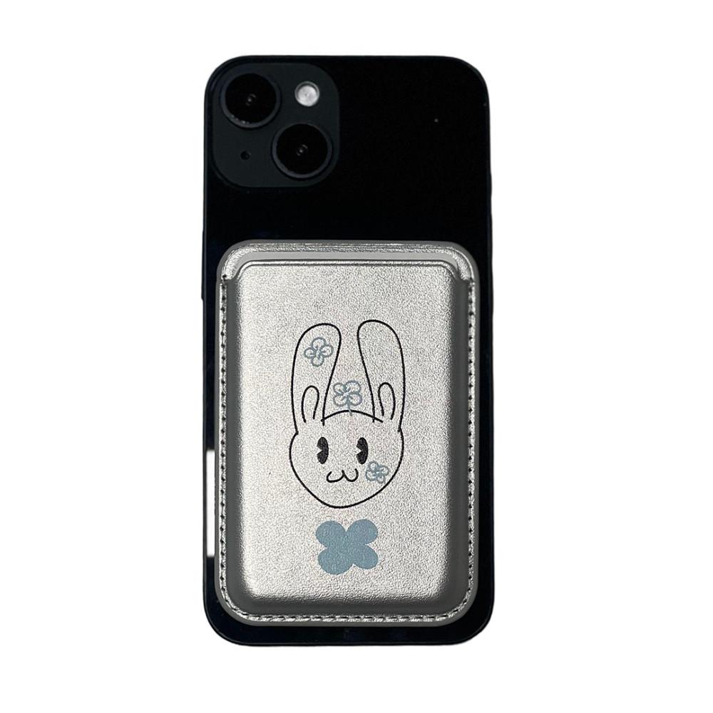 파인더래빗 맥세이프 럭끼 토끼 카드 지갑 실버 ver 포켓 홀더