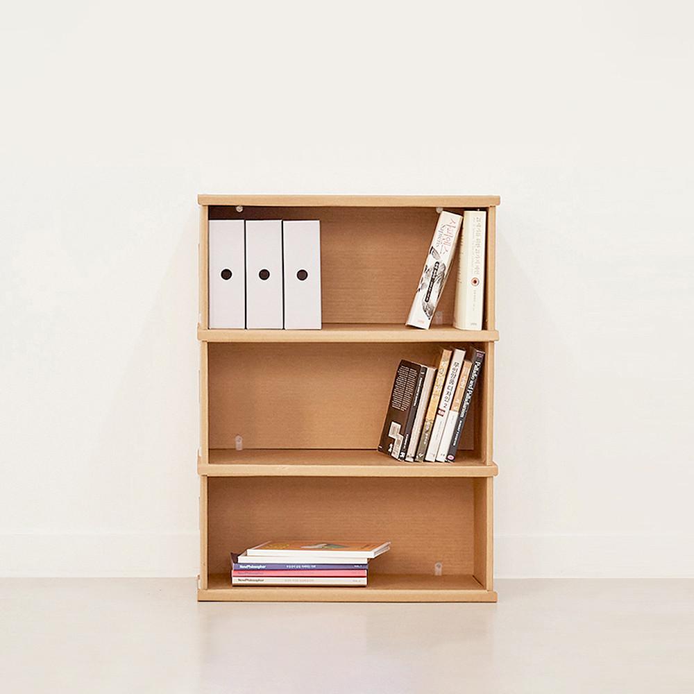 낮은책장 종이가구 조립식 낮은 책장 전면 가로 선반 DIY 3단 2단 1단