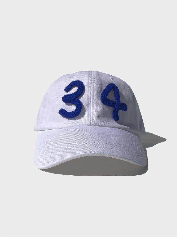 ggwel 꿸 커스텀 이니셜 니트 크로셰 캡 모자 [화이트]