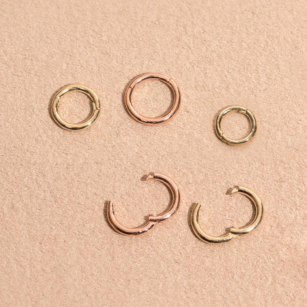 14K 금 피어싱 아웃컨츠 트라거스 미니 1mm 심리스 룩 귓바퀴 세그먼트 원터치 링