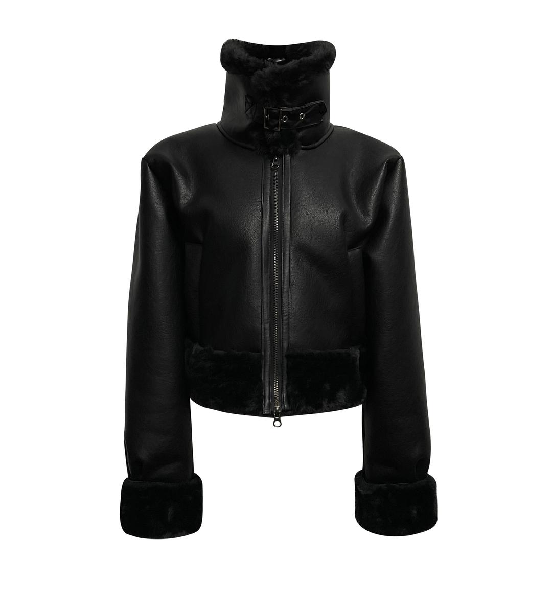 보헤미안서울 high neck short mustang in black - 위시버킷