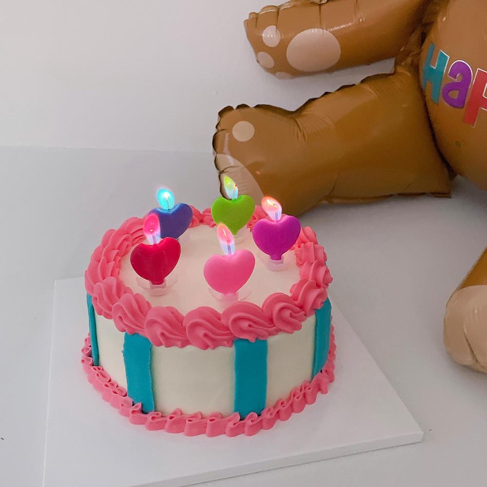 컬러하트초 무지개초 불꽃 생일초