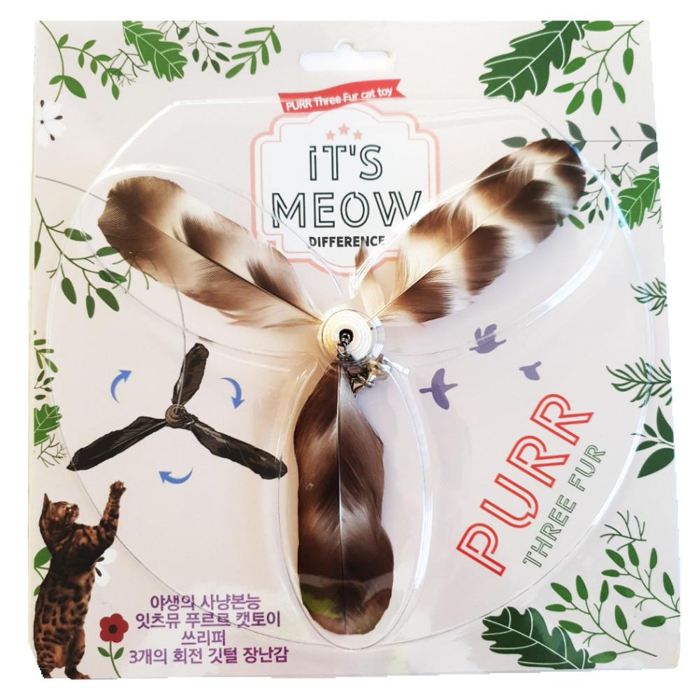[3+1 증정] PURR 이츠뮤 푸르르 쓰리퍼 회전 깃털 캣토이 리필 마블