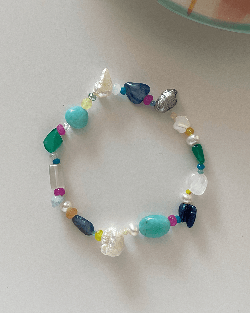 [천연원석] gemstone pearl bracelet