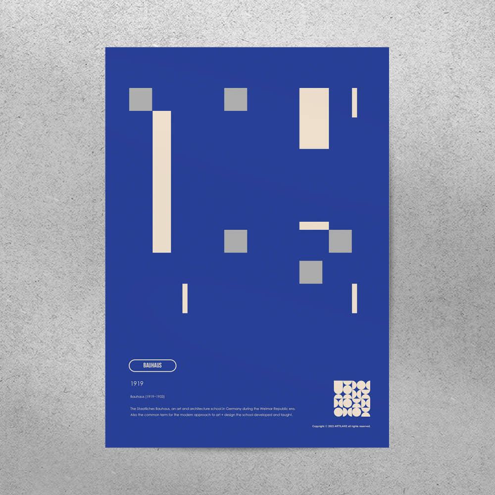 바우하우스 인테리어포스터 미드센츄리모던 거실 캔버스 이케아 액자 / Bauhaus Deep Blu