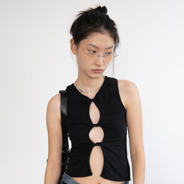 Twist Span Crop Sleeveless (Black)