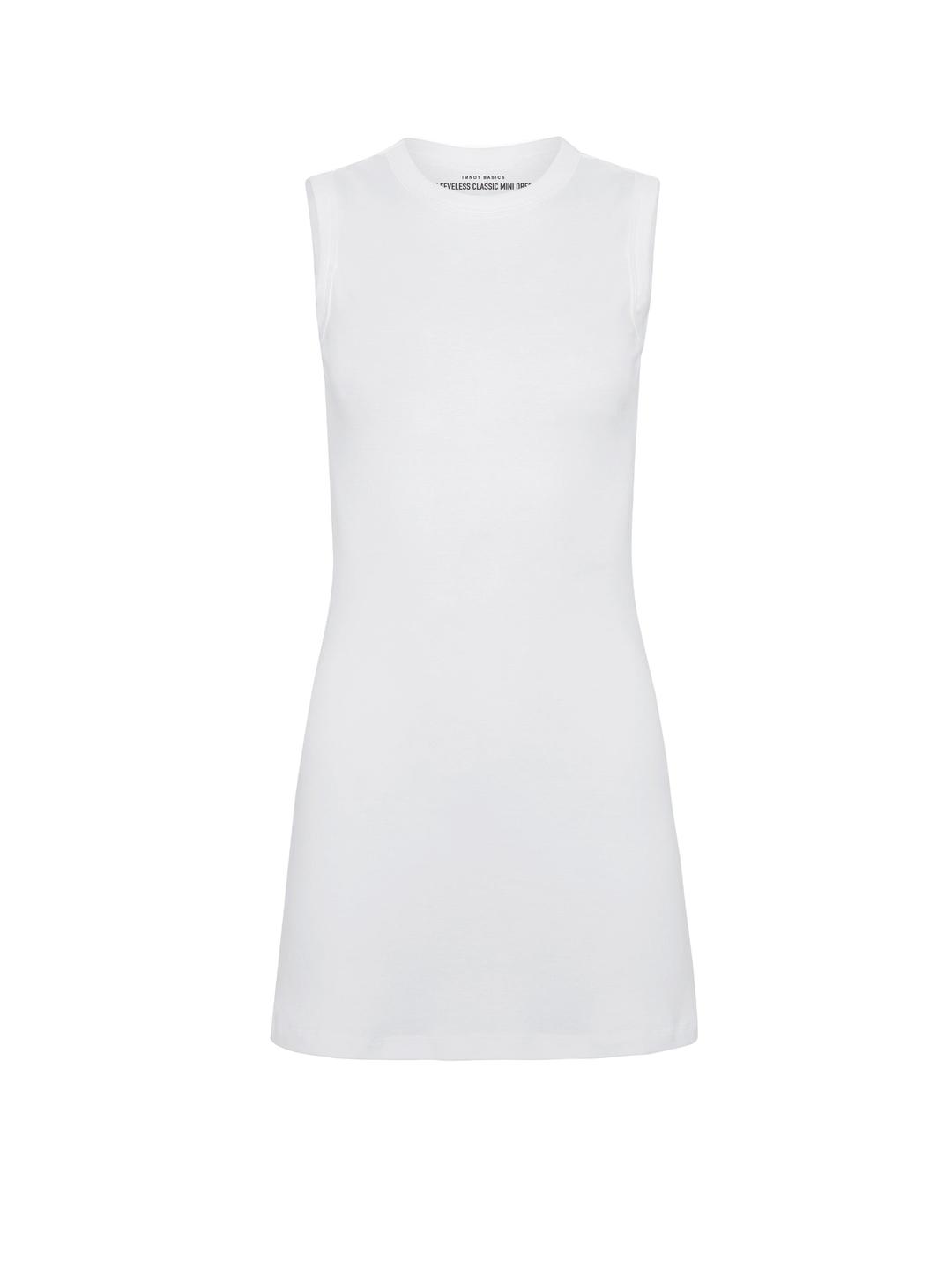 Sleeveless classic mini dress  - White - SM