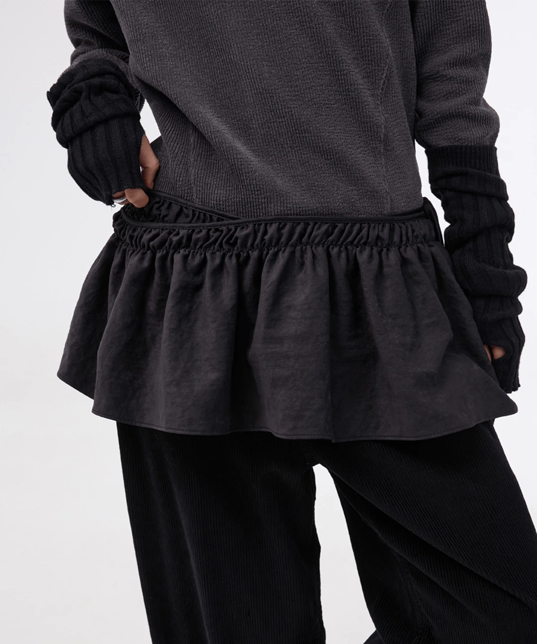 딜런 새틴 랩 쇼트 스커트