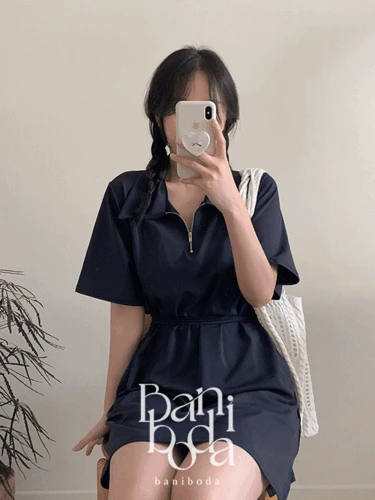 [여유분오픈/made] 바니보다 쿨링 워터 카라 원피스