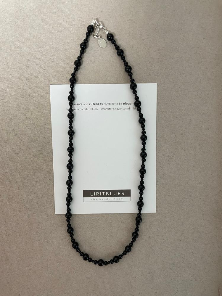 볼룸 블랙 오닉스 목걸이 오닉스 원석 목걸이