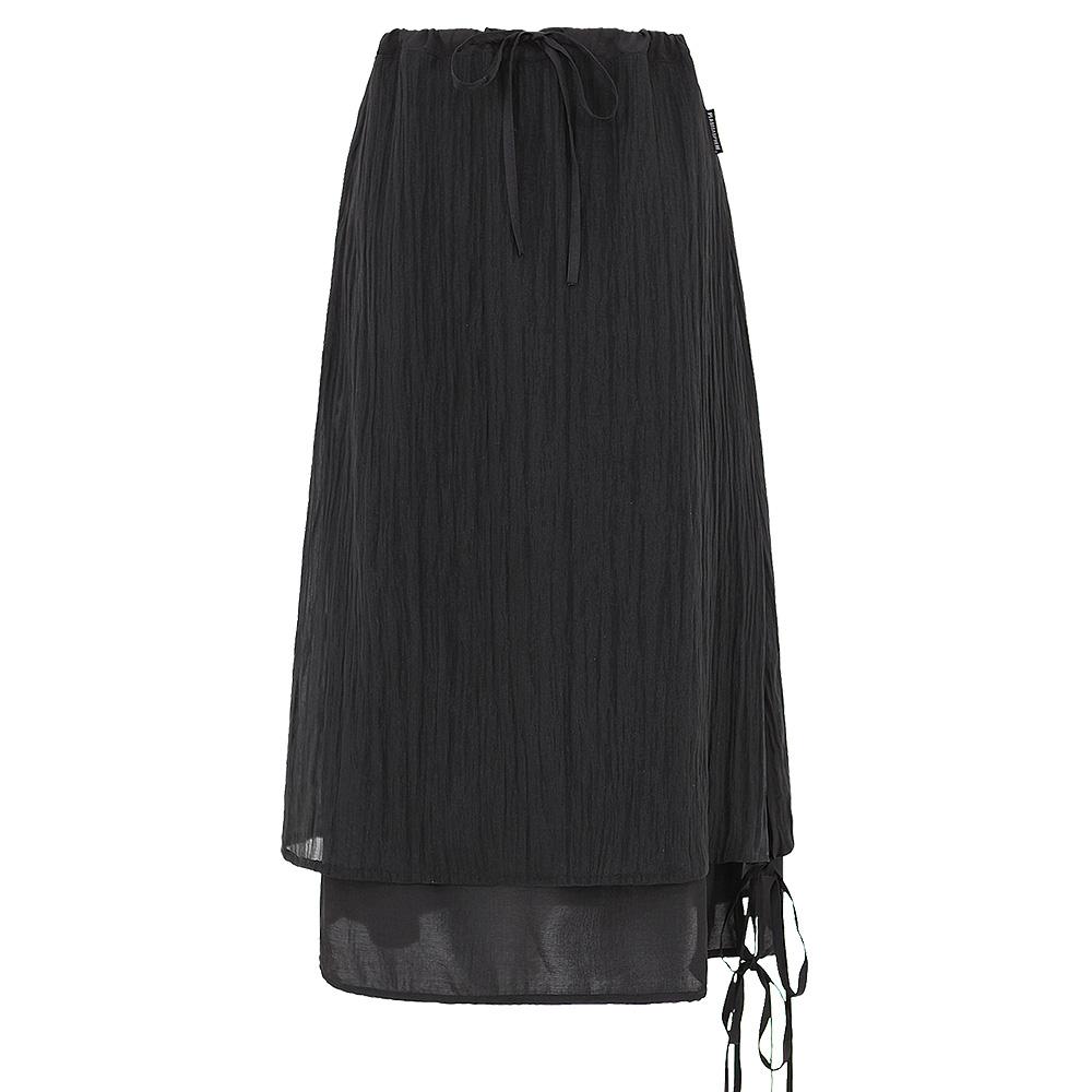 SHINE DOUBLE SKIRT IN BLACK