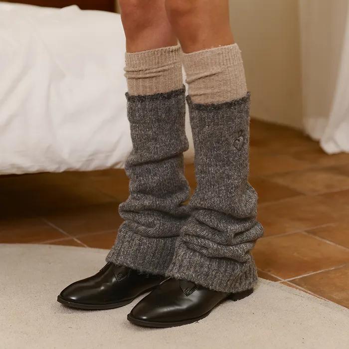 Tiny Knit Leg Warmer-Charcoal