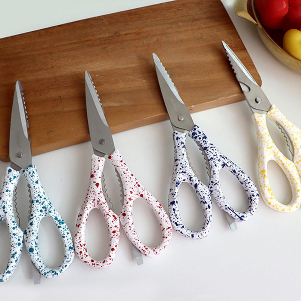 하코야 4WAY 마블 다이컷 분리형 컷팅 오프너 캔따게 생선비늘제거  키친 주방 다용도가위 4컬러