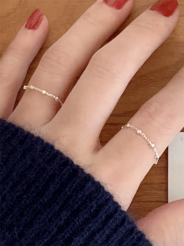 925 silver cube point ring (이태리체인/3pcs세트25%할인)