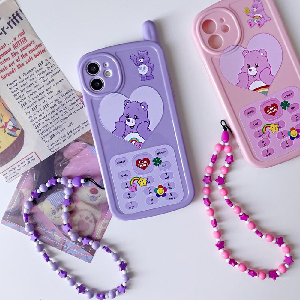 레트로 안테나폰 러블리하트 케어베어 아이폰 14 프로 케이스