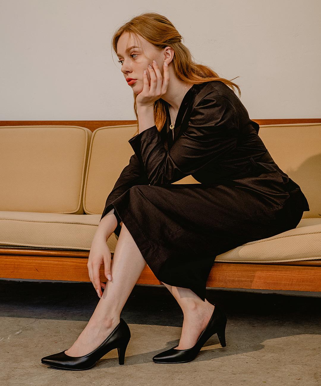 플로리다스튜디오 단델리온 베이직 7CM 스틸레토힐 미드나잇블랙