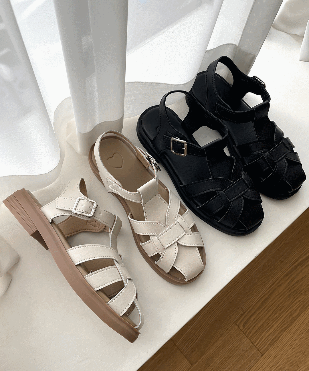 여름 글래디 피셔맨 위빙 꼬임 샌들