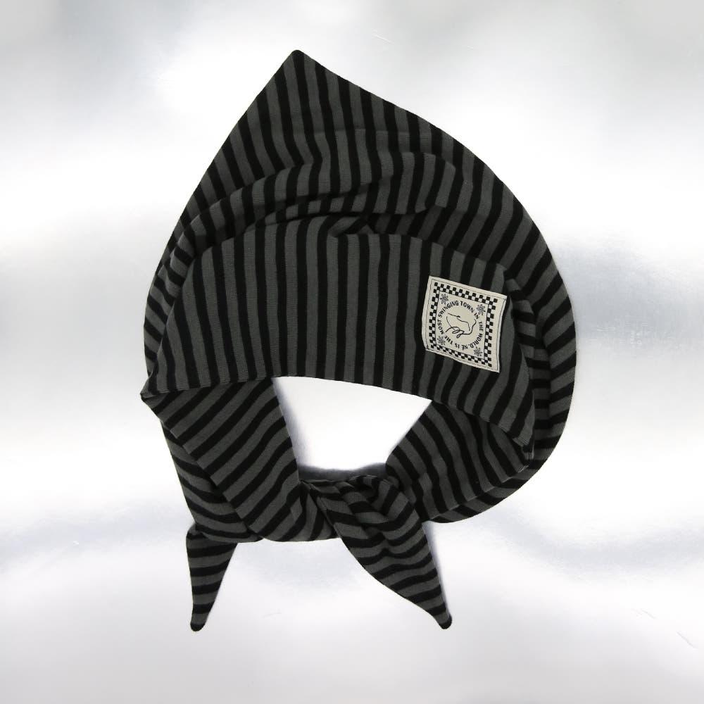 [네] NÉ 2000s 스트라이프 헤어 커치프 블랙+그레이 2000s Stripe Hair Kerchief black+grey