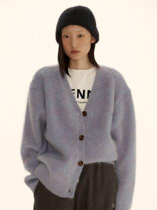 Shabby Mohair Cardigan (Royal Violet)