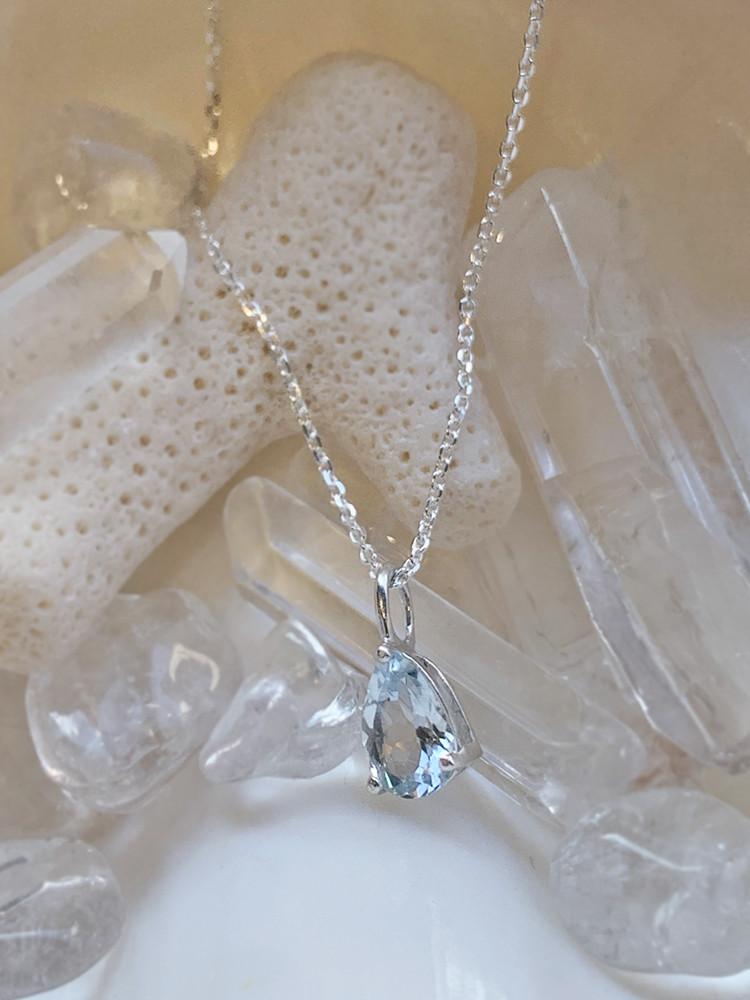 925silver 아쿠아마린 물방울목걸이_자체제작
