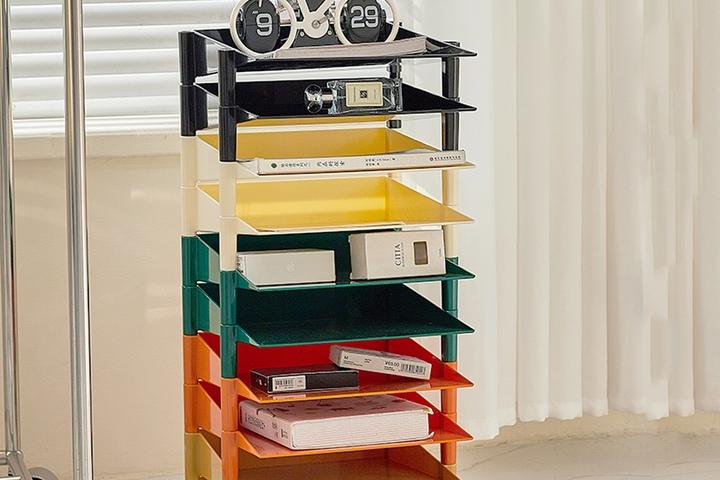 [해외] 신규컬러 출시! 3단 빈티지 자유자재 수납 테이블 서류 정리 트레이