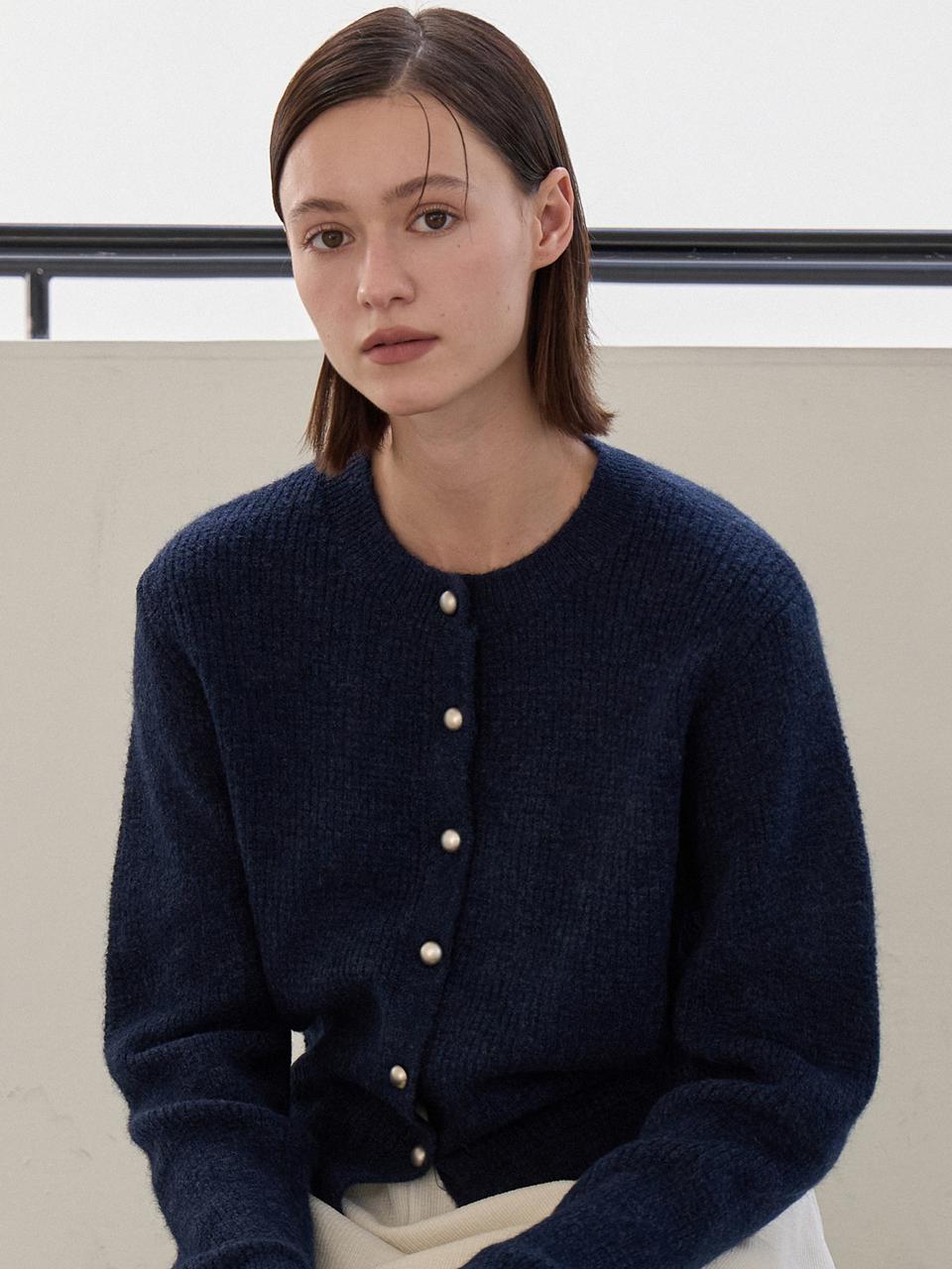 헤이즈 벌룬 가디건 네이비 amr1973