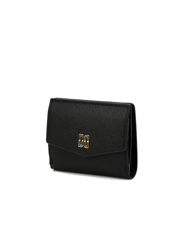 [populet]블랙 DD로고 소가죽 반지갑