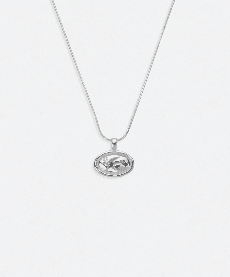 Summer Bird Pendant Necklace_[Silver]