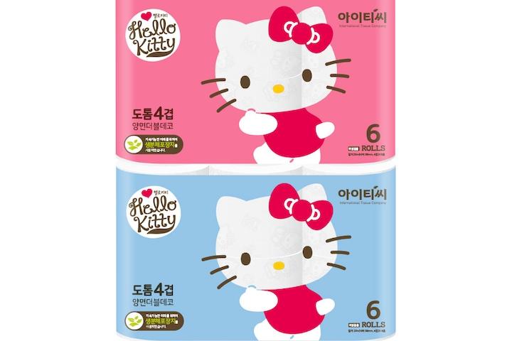 헬로키티 4겹 도톰미니 화장지 6롤X2팩(12롤)