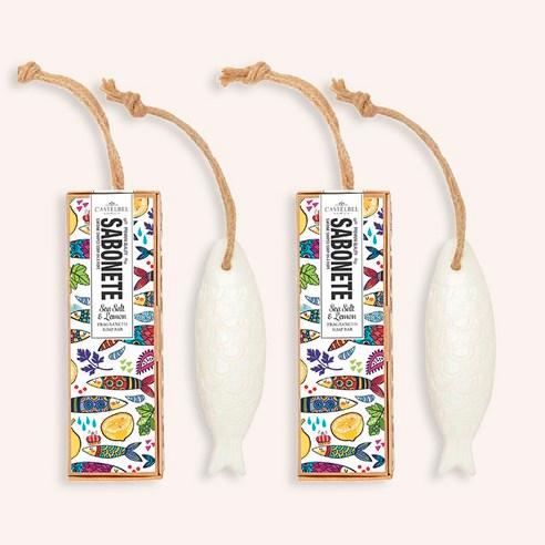 카스텔벨 물고기비누 정어리비누 85g x 2 커플 set 걸이형 포르투갈 쉐프비누 주방 전용 핸드솝 물고기비누 선물, 85g, 2개 - 클렌징 비누 | 쿠팡