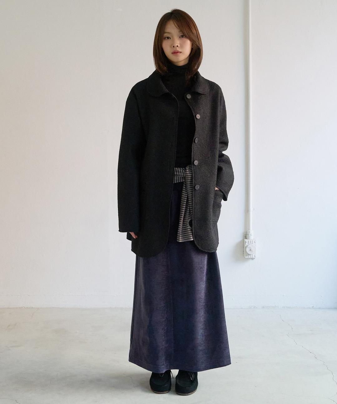 Maxi Long Velvet Skirt (Purple)