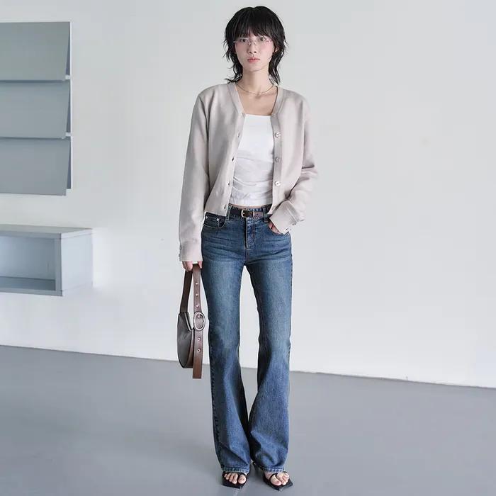 Signature Slim Low Rise Flared Jeans DCWPT006BlueB